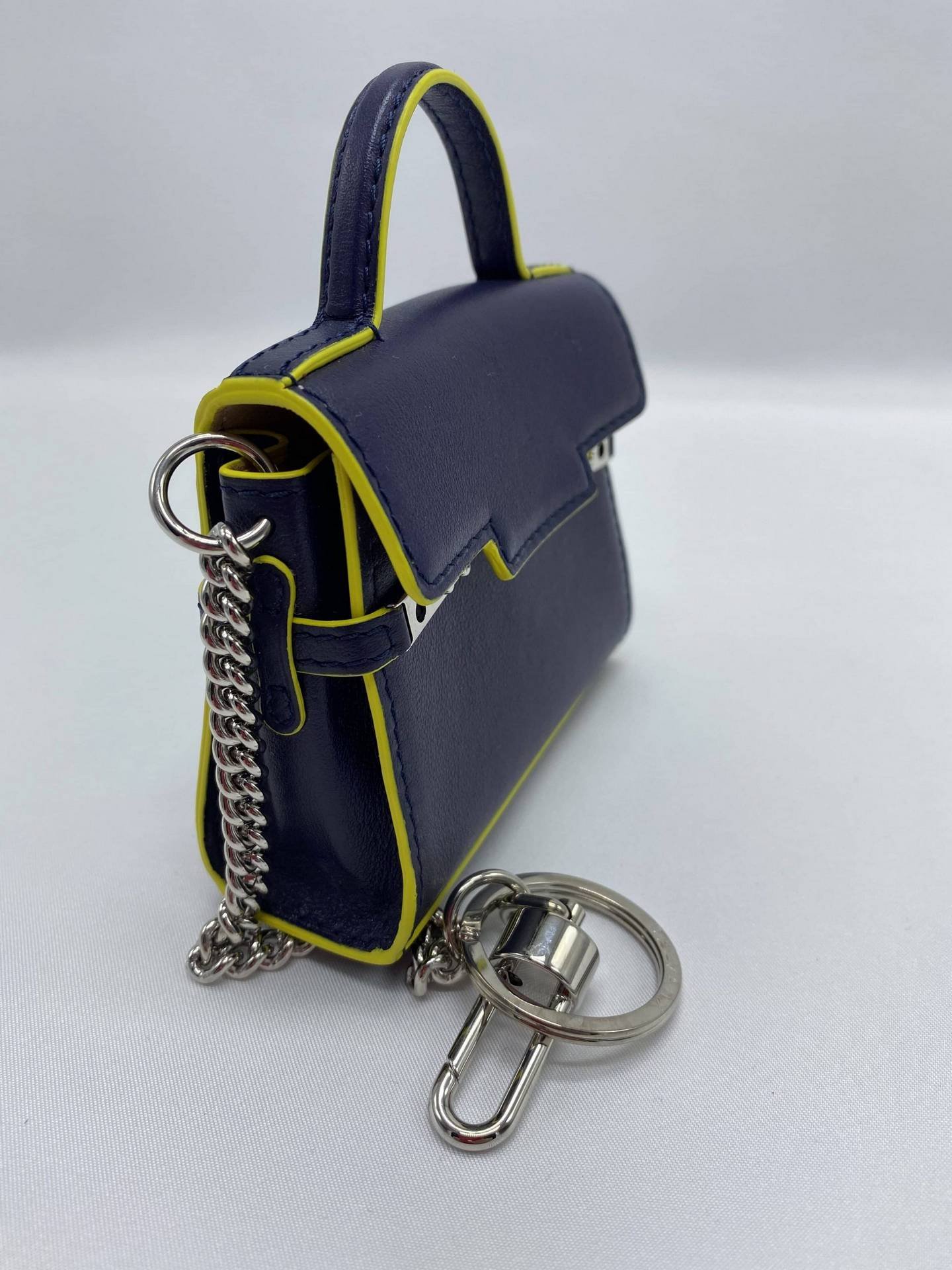 Delvaux Tempete Leather Bag Charm Key Ring
