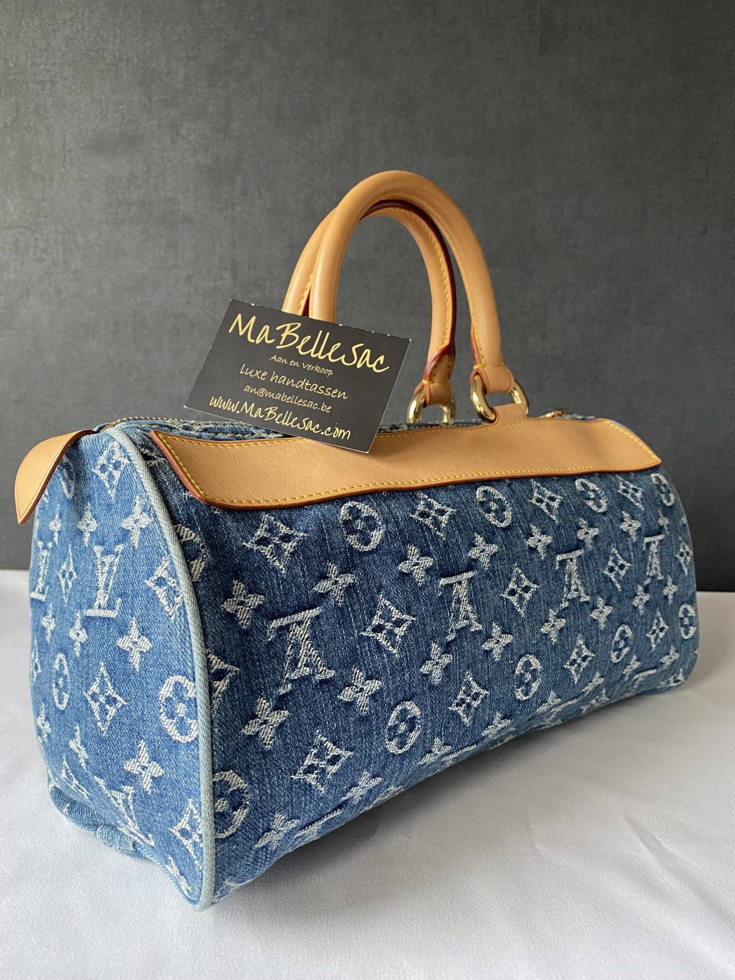 sap lezer Voorschrijven Louis Vuitton Speedy Denim Handbag - MaBelleSac