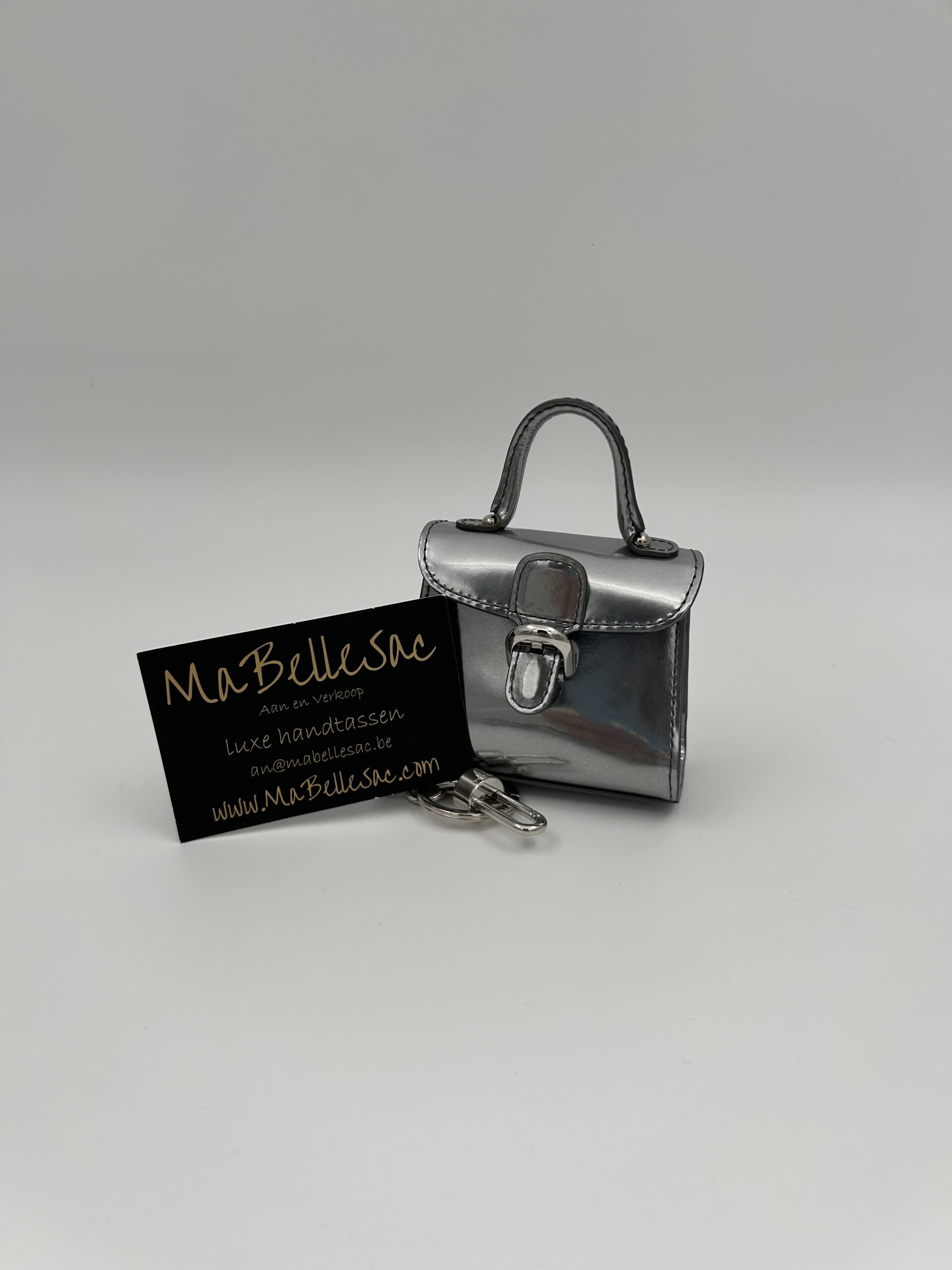 Delvaux Brillant Charm silver metal met draagriem - Afbeelding 3