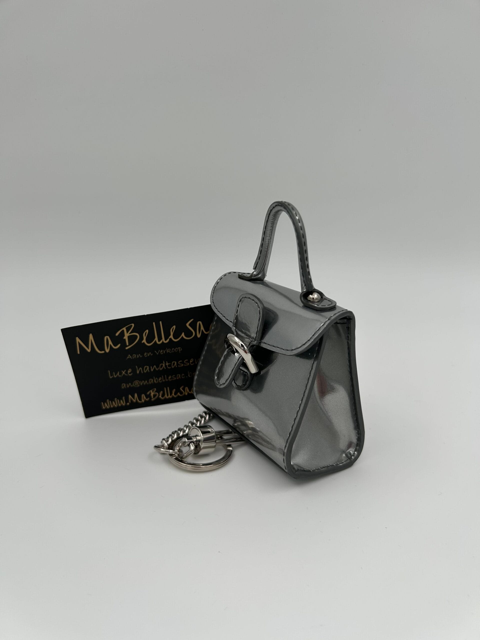 Delvaux Brillant Charm silver metal met draagriem - Afbeelding 4